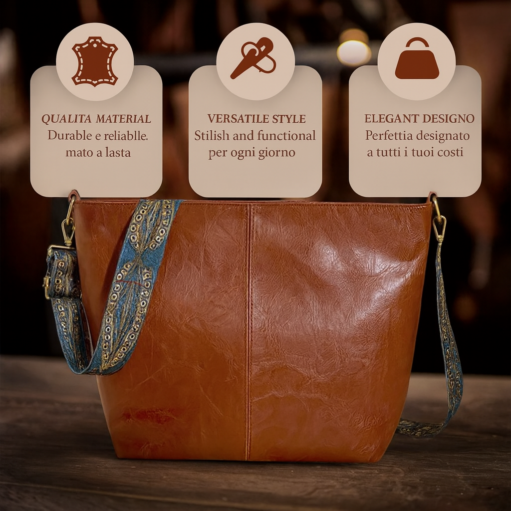 Chelsey's Vintage Charm | Borsa a tracolla in pelle