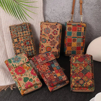 Lila – Portafoglio Floreale Boho a Tracolla