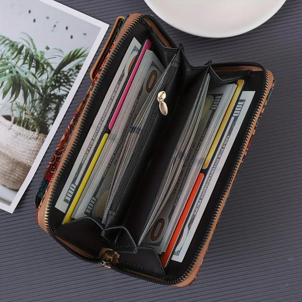 Lila – Portafoglio Floreale Boho a Tracolla