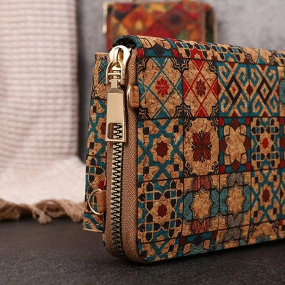 Lila – Portafoglio Floreale Boho a Tracolla