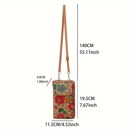 Lila – Portafoglio Floreale Boho a Tracolla