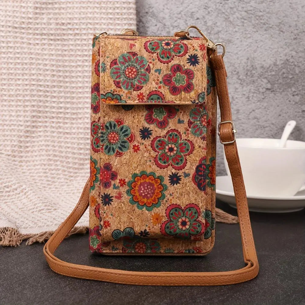Lila – Portafoglio Floreale Boho a Tracolla